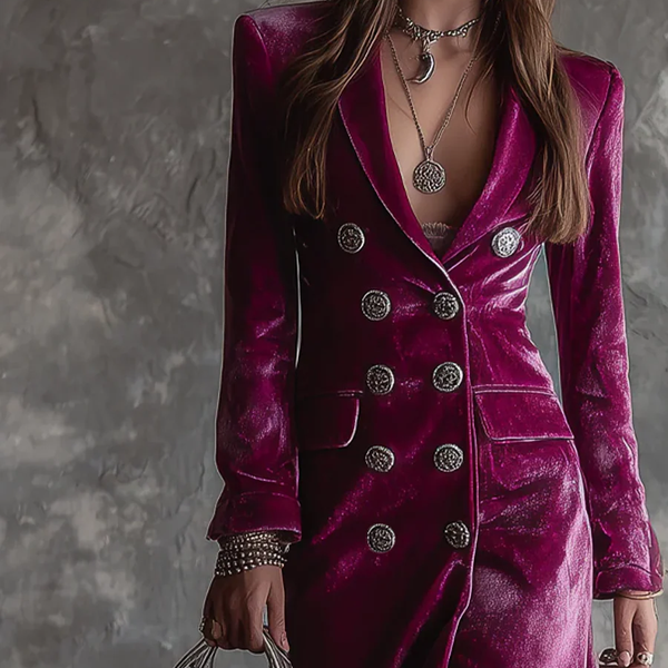 Amelia | Velvet Blazer Dress