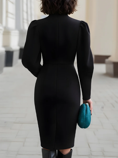 LUNELLE | ZIP-DETAIL MIDI DRESS