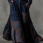 LEONE | VINTAGE LONG SUEDE CHECKERED DRESS (INCLUDES BELT)