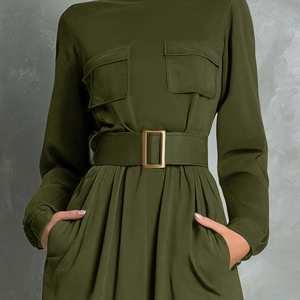 IVEY | OLIVE GREEN A-LINE DRESS