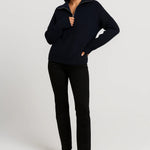 FFION | WAFFLE-KNITIP-COLLAR SWEATER
