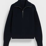 FFION | WAFFLE-KNITIP-COLLAR SWEATER