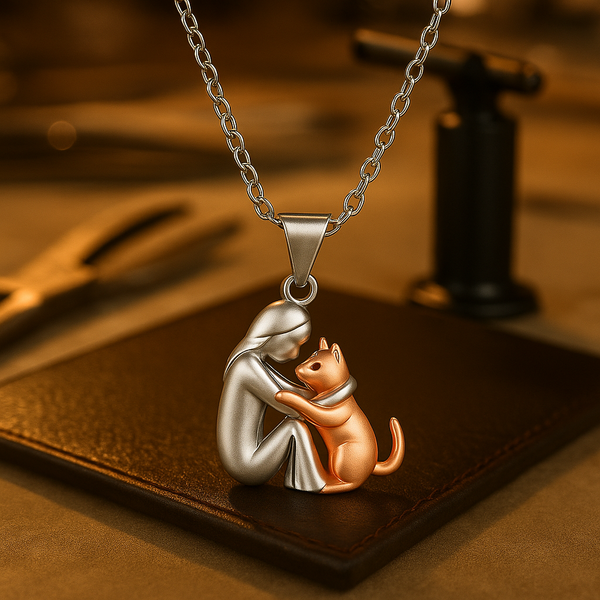 Romadur - Hugging Cat Pendant Necklace