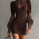 PAULLY | ARTIFICIAL SUEDE BODYCON DRESS
