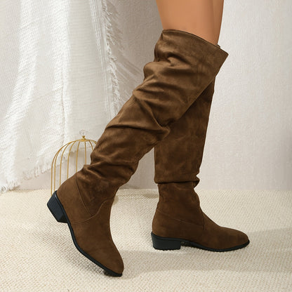 IONE | FASHIONABLE OVER-THE-KNEE BOOTS WITH STACKED HEEL