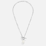 Eveline – Silver-plated necklace with pearl-decorated pendant