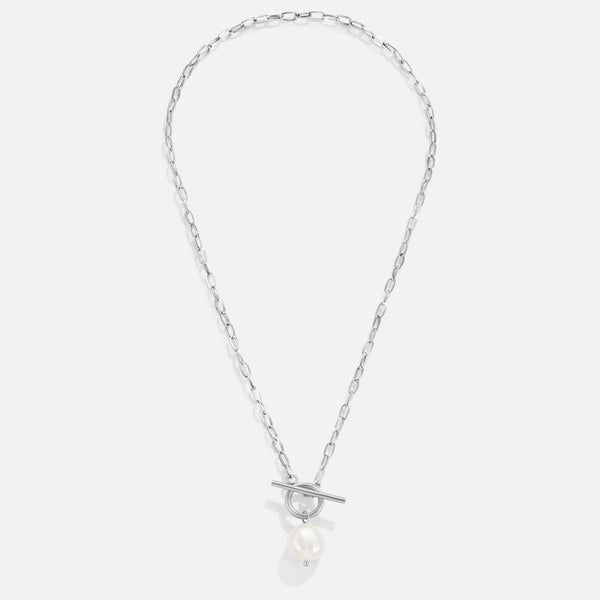 Eveline – Silver-plated necklace with pearl-decorated pendant