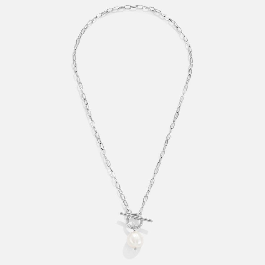 Eveline – Silver-plated necklace with pearl-decorated pendant