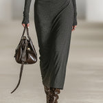 LIORRA | LONG-SLEEVE TUNIC DRESS WITH HOOD AND ZIPPER DETAIL