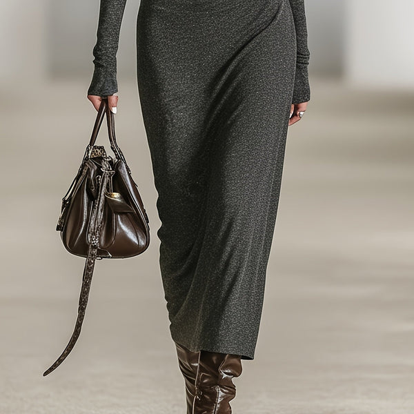 LIORRA | LONG-SLEEVE TUNIC DRESS WITH HOOD AND ZIPPER DETAIL