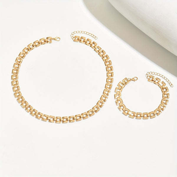 SPRING & SUMMER NECKLACE SET – POLISHED METAL FINISH