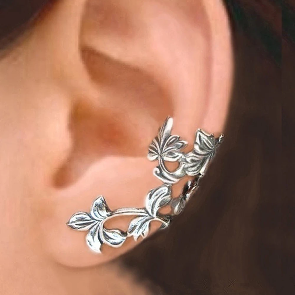 Michaela – Orecchini vintage in argento a forma di foglia
