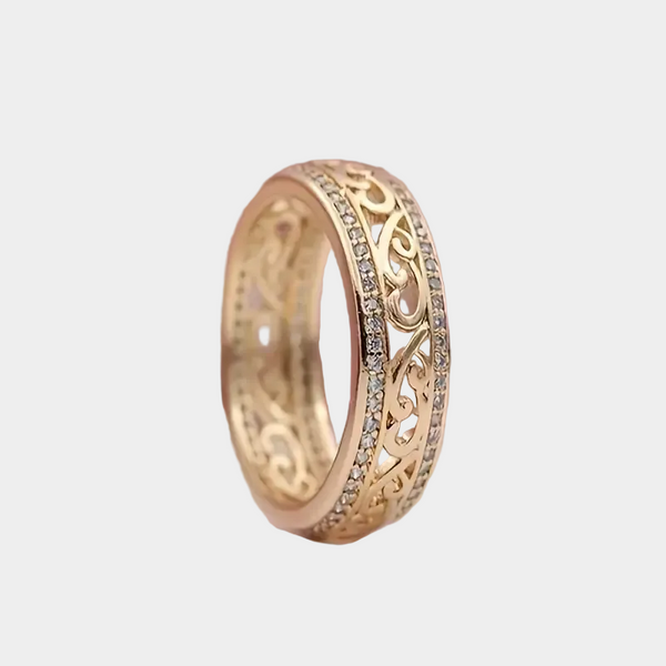 Kerstin – Anello cavo dorato chiaro