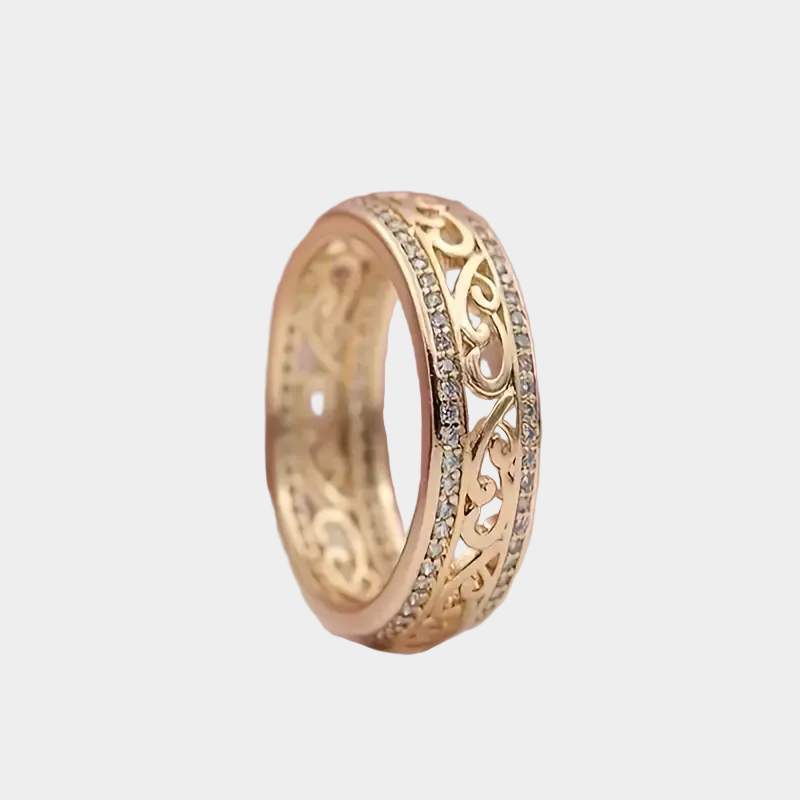Kerstin – Anello cavo dorato chiaro