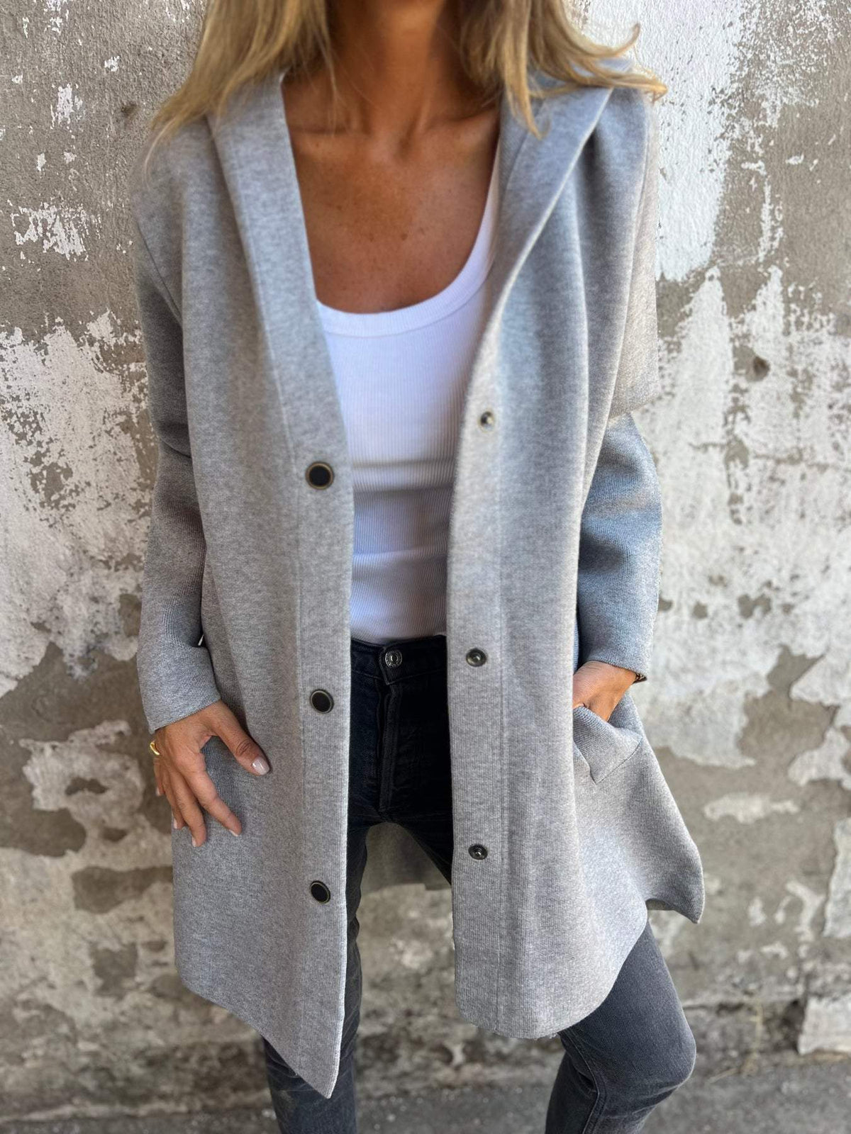 VIONNE | HOODIE JACKET WITH BUTTONS