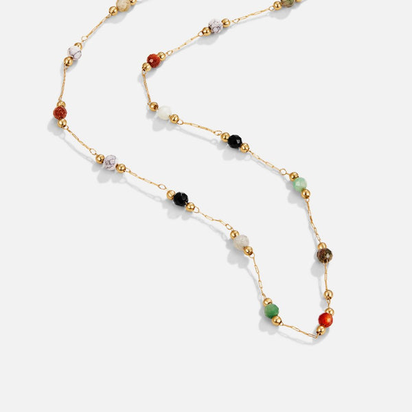 Gertrud – Golden necklace with colorful details