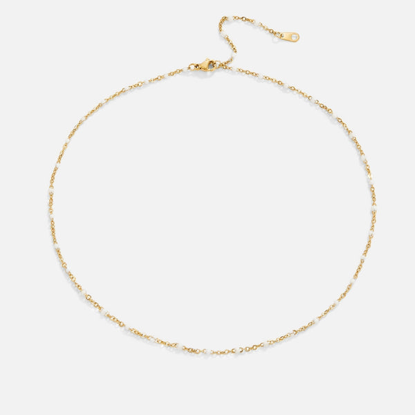 Sabina – Delicate gold choker with mini pearls