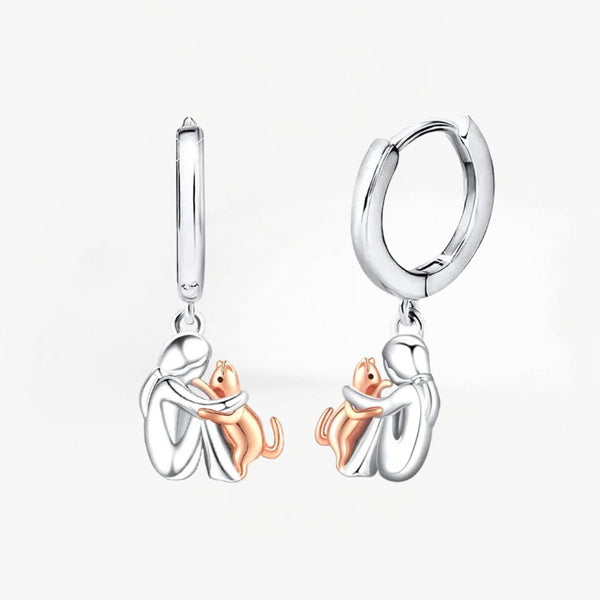 ELOWEN | CAT ICON EARRINGS (ROUND CLOSURE)