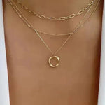 ELEGANT LAYERED GOLD CHAIN & PENDANT NECKLACE